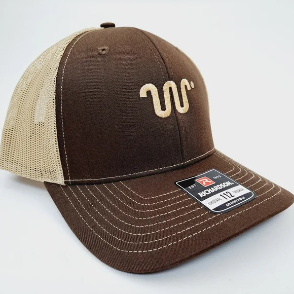 King Ranch Richardson 112 Trucker Mesh Snapback Hat Cap Brown Embroidered