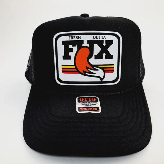 Fresh Outta Fux Foam Mesh Trucker Snapback Hat Cap Black