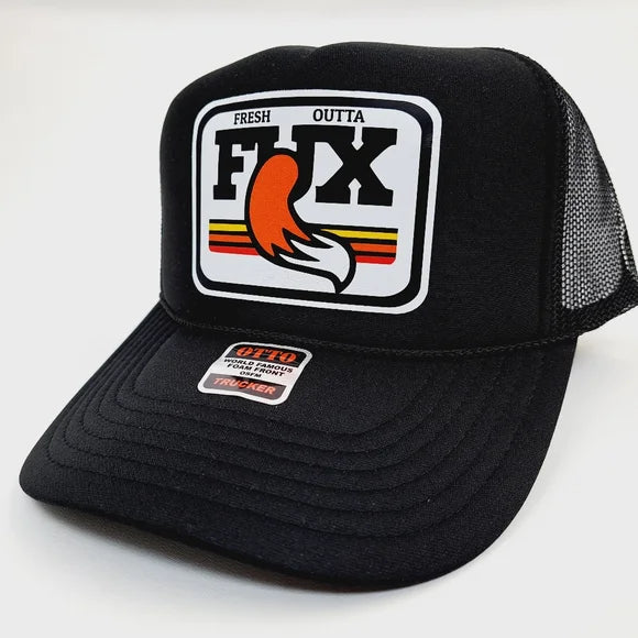 Fresh Outta Fux Foam Mesh Trucker Snapback Hat Cap Black