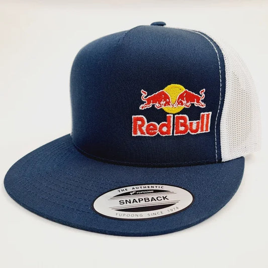 RedBull Red Bull Flat Bill Mesh Snapback Blue & White Hat Cap Embroidered