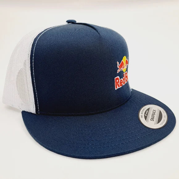 RedBull Red Bull Flat Bill Mesh Snapback Blue & White Hat Cap Embroidered