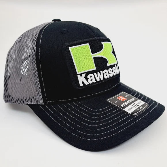 Kawasaki Embroidered Patch Richardson 112 Trucker Mesh Snapback Cap Hat