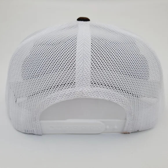 Copenhagen Flat Bill Mesh Snapback Hat Cap Embroidered Brown