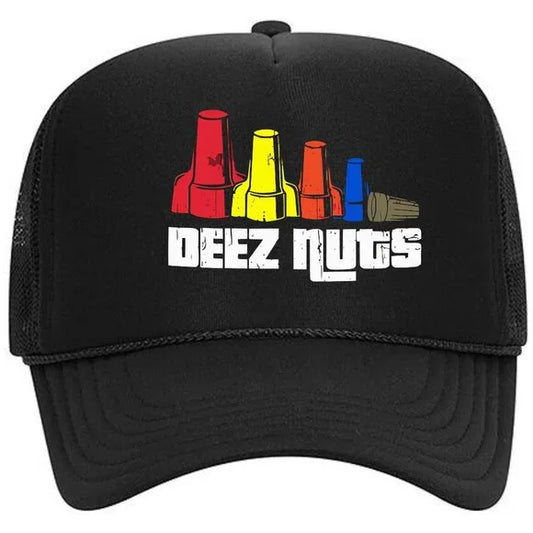 Deez Nuts Electrician's Funny Gift Foam Trucker Mesh Snapback Cap Hat