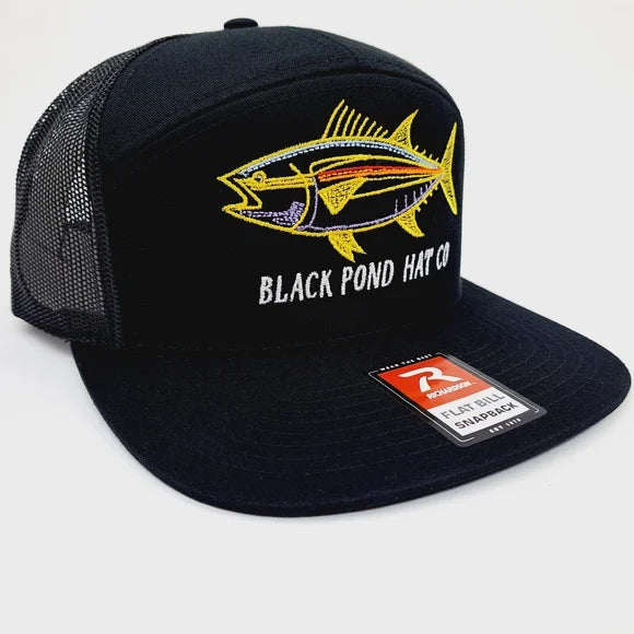 Black Pond Hat Co. Richardson 7 Panel Flat Bill Trucker Mesh Snapback