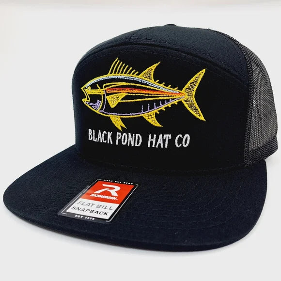 Black Pond Hat Co. Richardson 7 Panel Flat Bill Trucker Mesh Snapback
