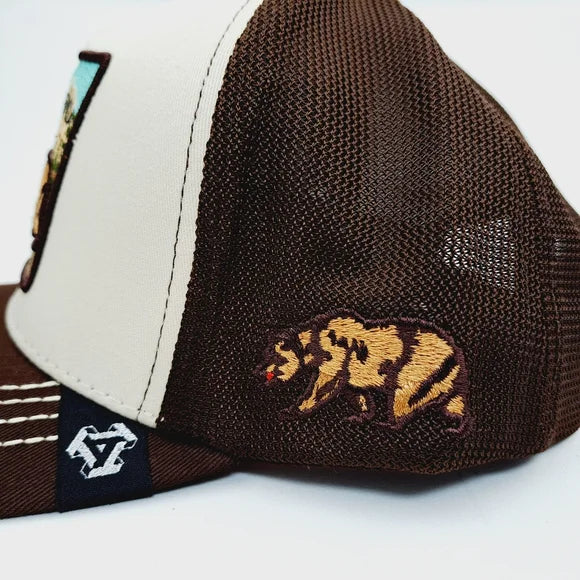 California Bear Embroidered Mesh Low Profile Snapback Cap Hat