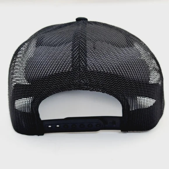 Make America Cowboy Again Flat Bill Trucker Mesh Snapback Cap Hat Black