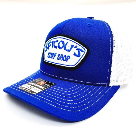 Spicoli's Surf Shop Richardson 112 Trucker Mesh Snapback Cap Hat Blue