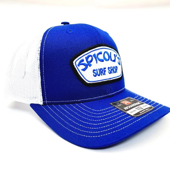 Spicoli's Surf Shop Richardson 112 Trucker Mesh Snapback Cap Hat Blue