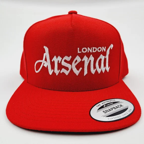 Arsenal Football Club Flat Bill Trucker Mesh Snapback Cap Hat Red