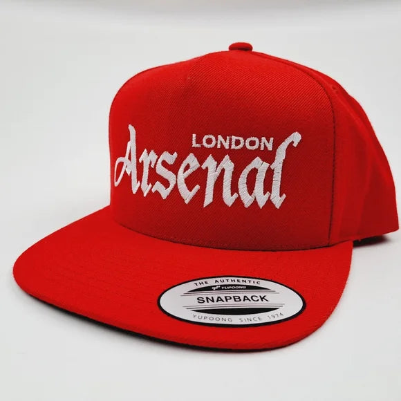 Arsenal Football Club Flat Bill Trucker Mesh Snapback Cap Hat Red