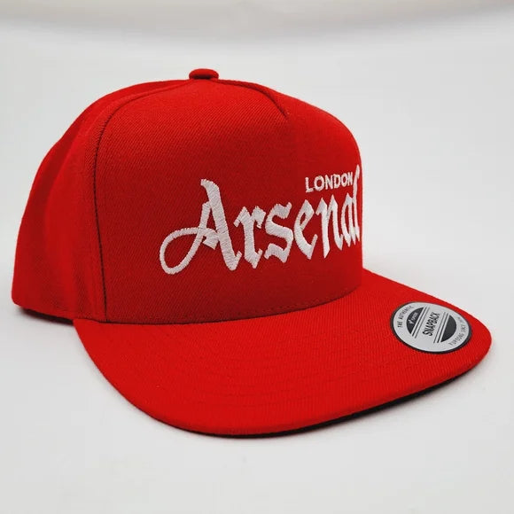 Arsenal Football Club Flat Bill Trucker Mesh Snapback Cap Hat Red