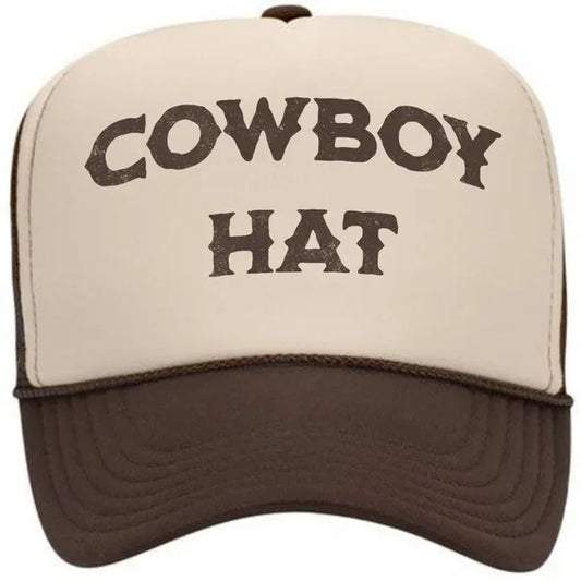 Cowboy Hat Foam Trucker Mesh Snapback Cap Hat Tan & Brown
