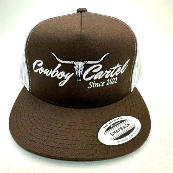 Cowboy Cartel Embroidered Flat bill Trucker Mesh Snapback Cap