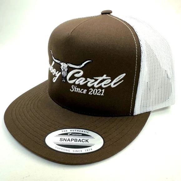 Cowboy Cartel Embroidered Flat bill Trucker Mesh Snapback Cap
