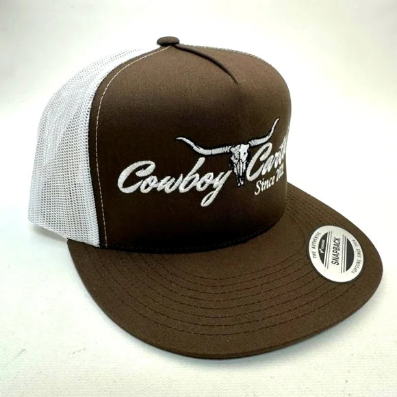 Cowboy Cartel Embroidered Flat bill Trucker Mesh Snapback Cap