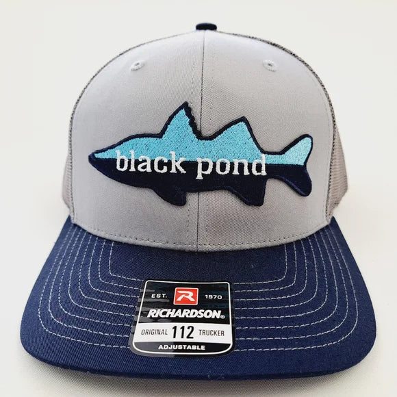 Black Pond Snook Fishing Richardson 112 Trucker Mesh Snapback Hat Cap