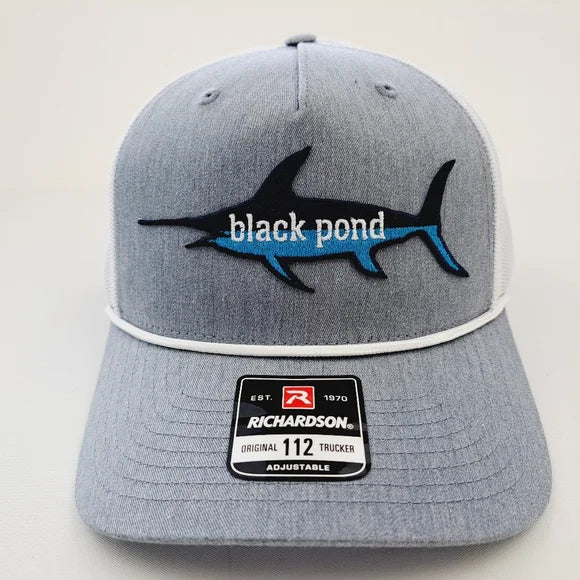 Black Pond Swordfish Fishing Richardson 112 Trucker Mesh Snapback Hat Cap