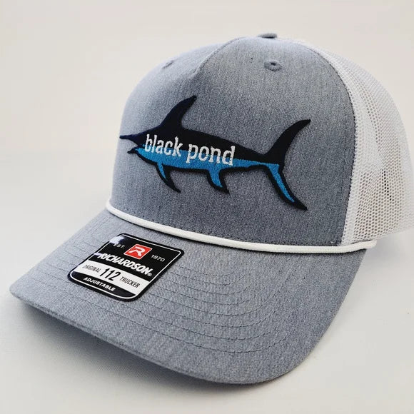 Black Pond Swordfish Fishing Richardson 112 Trucker Mesh Snapback Hat Cap