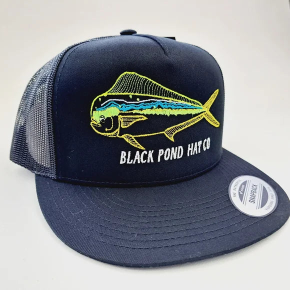 Black Pond Hat Co. Flat Bill Trucker Mesh Snapback