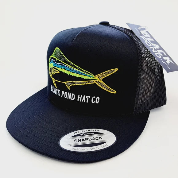 Black Pond Hat Co. Flat Bill Trucker Mesh Snapback