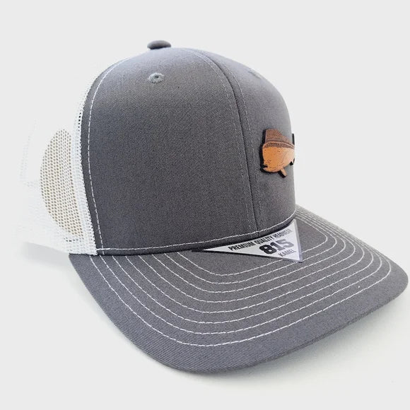 Mahi Dorado Fishing Leather Patch Trucker Mesh Snapback Black