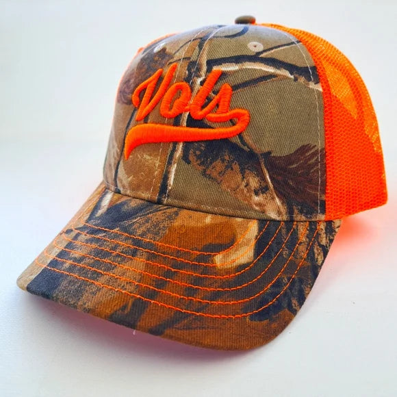 Tennessee Volunteers Camouflage Mesh Snapback Cap Hat Neon Orange