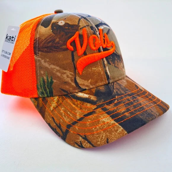 Tennessee Volunteers Camouflage Mesh Snapback Cap Hat Neon Orange