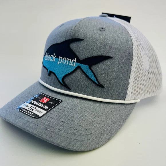 Black Pond Pompano Fishing Richardson 112 Trucker Mesh Snapback Hat Cap