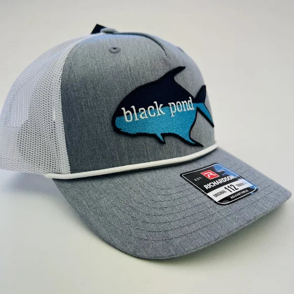 Black Pond Pompano Fishing Richardson 112 Trucker Mesh Snapback Hat Cap