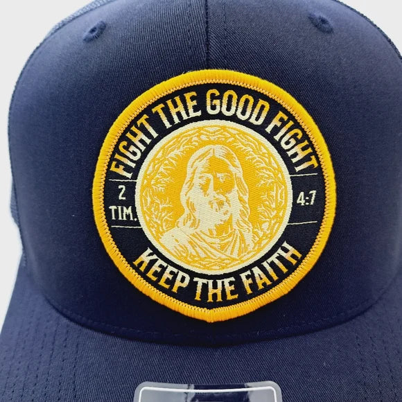 Christian Jesus Patch Richardson Trucker Mesh Snapback Cap Hat 2 Timothy 4:7