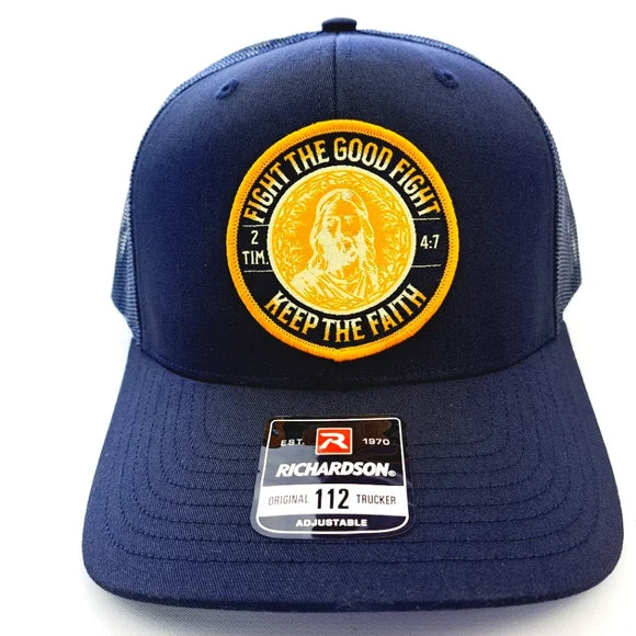 Christian Jesus Patch Richardson Trucker Mesh Snapback Cap Hat 2 Timothy 4:7