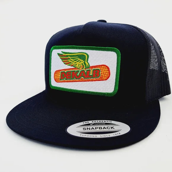 Dekalb Flat Bill Trucker Mesh Snapback Hat Cap Embroidered Patch