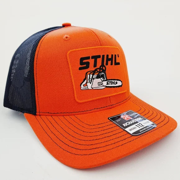 Stihl Richardson 112 Trucker Cap Hat Mesh Snapback Embroidered Patch