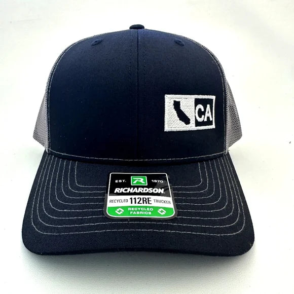 California State Richardson 112 Trucker Cap Hat Mesh Snapback Black & Gray