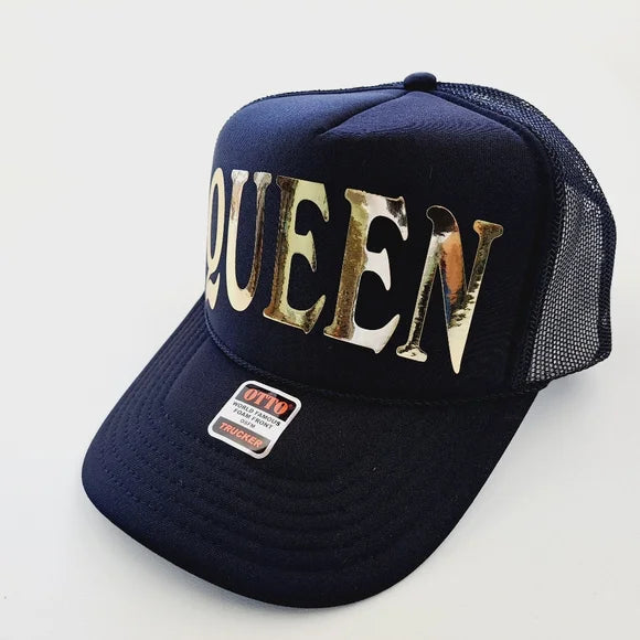 Queen Foam Trucker Mesh Snapback Cap Hat Black new