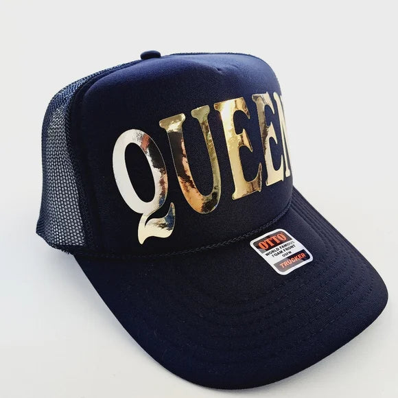 Queen Foam Trucker Mesh Snapback Cap Hat Black new
