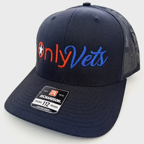 Only Vets Mens Veteran Hat Low Profile Curved Bill Embroidered