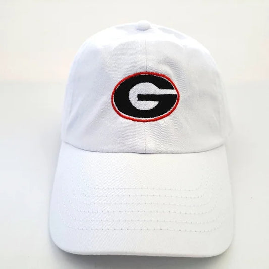 Georgia Bulldogs Dad Cap Hat White Cotton Buckle Strap