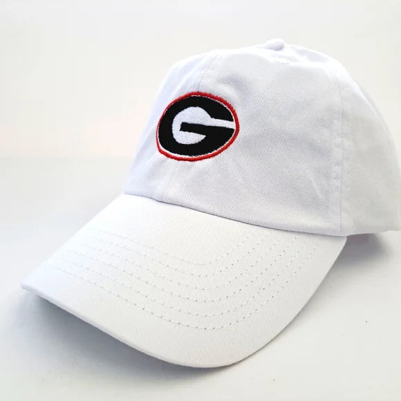 Georgia Bulldogs Dad Cap Hat White Cotton Buckle Strap