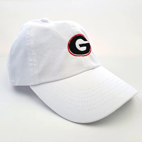 Georgia Bulldogs Dad Cap Hat White Cotton Buckle Strap