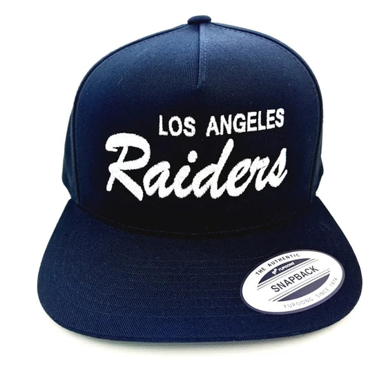 Los Angeles Raiders Embroidered Trucker Snapback Cap Hat Black