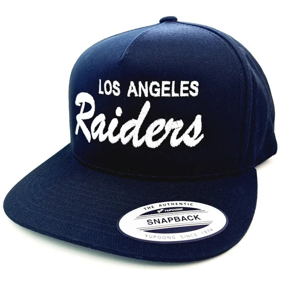 Los Angeles Raiders Embroidered Trucker Snapback Cap Hat Black