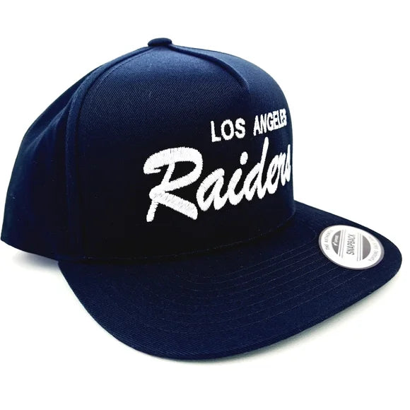 Los Angeles Raiders Embroidered Trucker Snapback Cap Hat Black