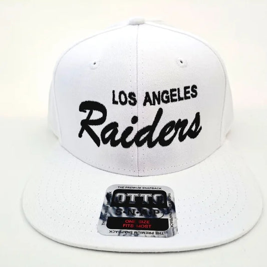 Los Angeles Raiders Embroidered Trucker Snapback Cap Hat White