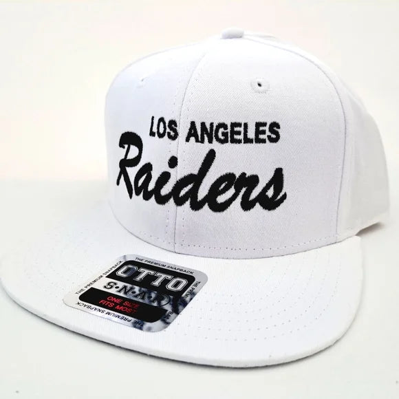 Los Angeles Raiders Embroidered Trucker Snapback Cap Hat White