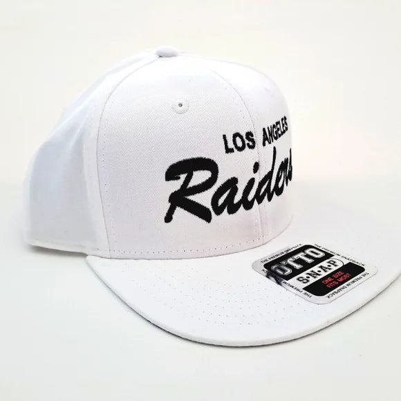 Los Angeles Raiders Embroidered Trucker Snapback Cap Hat White