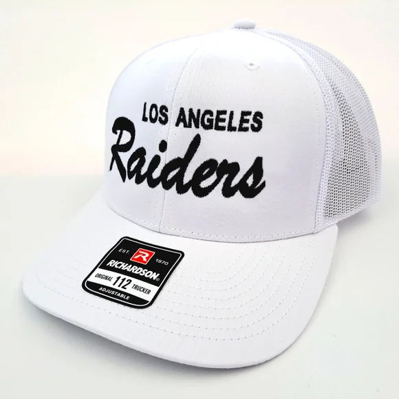 Los Angeles Raiders Richardson 112 Trucker Mesh Snapback Hat Cap