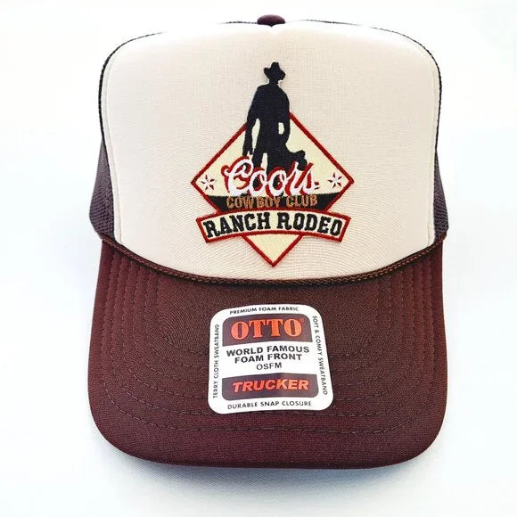 Coors Ranch Rodeo High Profile Foam Trucker Mesh Snapback Hat Cap